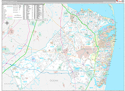 Monmouth County, NJ Wall Map Premium Style 2026