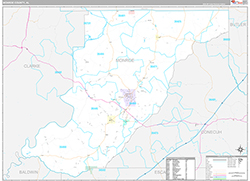 Monroe County Wall Map Premium Style 2026