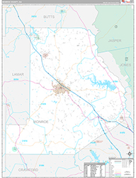Monroe County Wall Map Premium Style 2026
