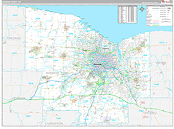 Monroe County Wall Map Premium Style 2026
