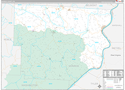 Monroe County Wall Map Premium Style 2026