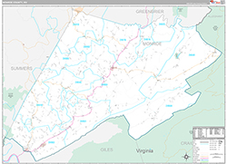 Monroe County Wall Map Premium Style 2026