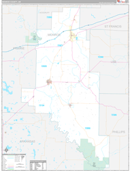 Monroe County, AR Wall Map Premium Style 2024
