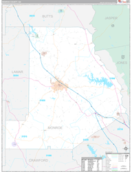 Monroe County, GA Wall Map Premium Style 2024