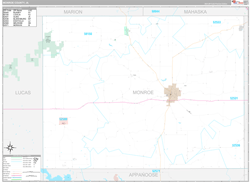 Monroe County, IA Wall Map Premium Style 2024