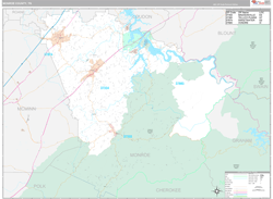 Monroe County, TN Wall Map Premium Style 2024
