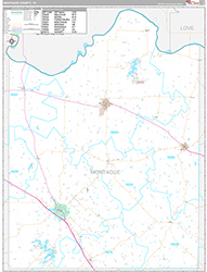Montague County Wall Map Premium Style 2026