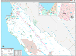 Monterey County Wall Map Premium Style 2026