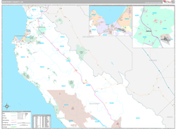Monterey County, CA Wall Map Premium Style 2024