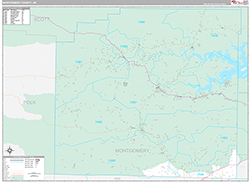 Montgomery County Wall Map Premium Style 2026