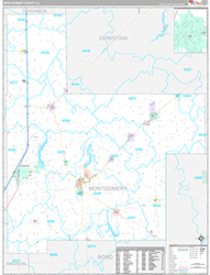 Montgomery County Wall Map Premium Style 2026