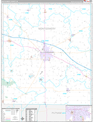 Montgomery County Wall Map Premium Style 2026