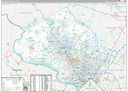 Montgomery County Wall Map Premium Style 2026