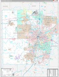 Montgomery County Wall Map Premium Style 2026