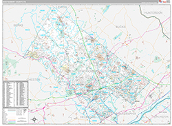Montgomery County Wall Map Premium Style 2026