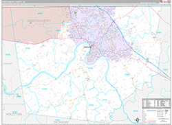 Montgomery County Wall Map Premium Style 2026