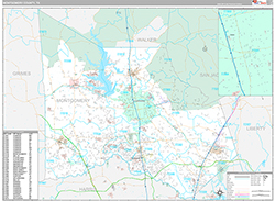 Montgomery County Wall Map Premium Style 2026