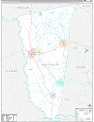 Montgomery County, GA Wall Map Premium Style 2026