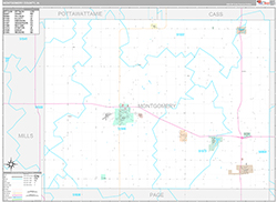 Montgomery County, IA Wall Map Premium Style 2026