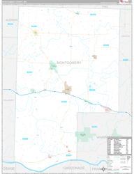 Montgomery County, MO Wall Map Premium Style 2024