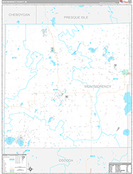 Montmorency County Wall Map Premium Style 2026