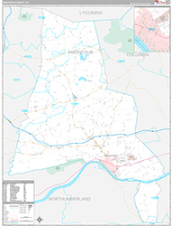 Montour County, PA Wall Map Premium Style 2026