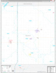 Moody County, SD Wall Map Premium Style 2024
