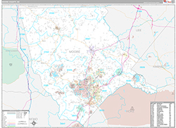 Moore County, NC Wall Map Premium Style 2026