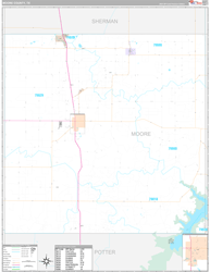 Moore County, TX Wall Map Premium Style 2024