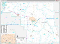 Morgan County Wall Map Premium Style 2026