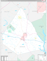 Morgan County, GA Wall Map Premium Style 2024