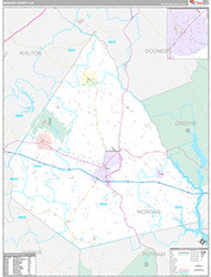 Morgan County, GA Wall Map Premium Style 2026