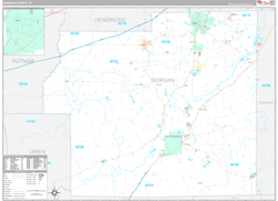 Morgan County, IN Wall Map Premium Style 2024