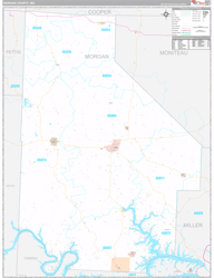 Morgan County, MO Wall Map Premium Style 2024