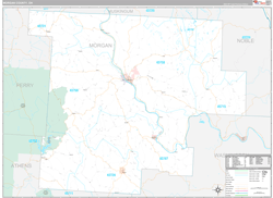 Morgan County, OH Wall Map Premium Style 2024