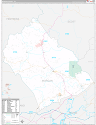 Morgan County, TN Wall Map Premium Style 2024