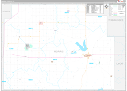 Morris County, KS Wall Map Premium Style 2024