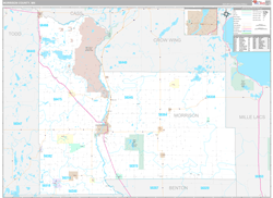 Morrison County, MN Wall Map Premium Style 2024