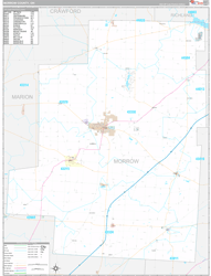 Morrow County, OH Wall Map Premium Style 2024