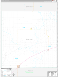 Morton County, KS Wall Map Premium Style 2024