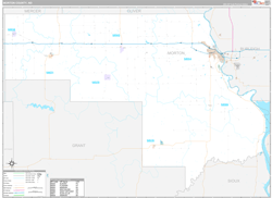 Morton County, ND Wall Map Premium Style 2023