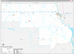 Morton County, ND Wall Map Premium Style 2026
