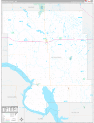 Mountrail County, ND Wall Map Premium Style 2023