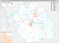 Muhlenberg County Wall Map Premium Style 2026