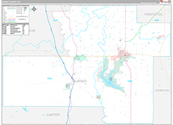 Murray County, OK Wall Map Premium Style 2026