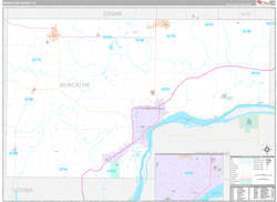 Muscatine County, IA Wall Map Premium Style 2024