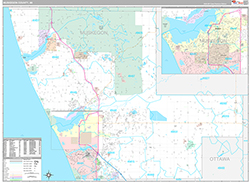 Muskegon County Wall Map Premium Style 2026