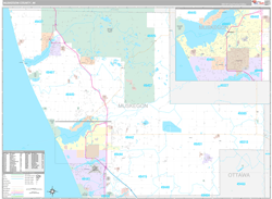 Muskegon County, MI Wall Map Premium Style 2024