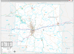 Muskingum County Wall Map Premium Style 2026