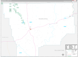 Musselshell County, MT Wall Map Premium Style 2023